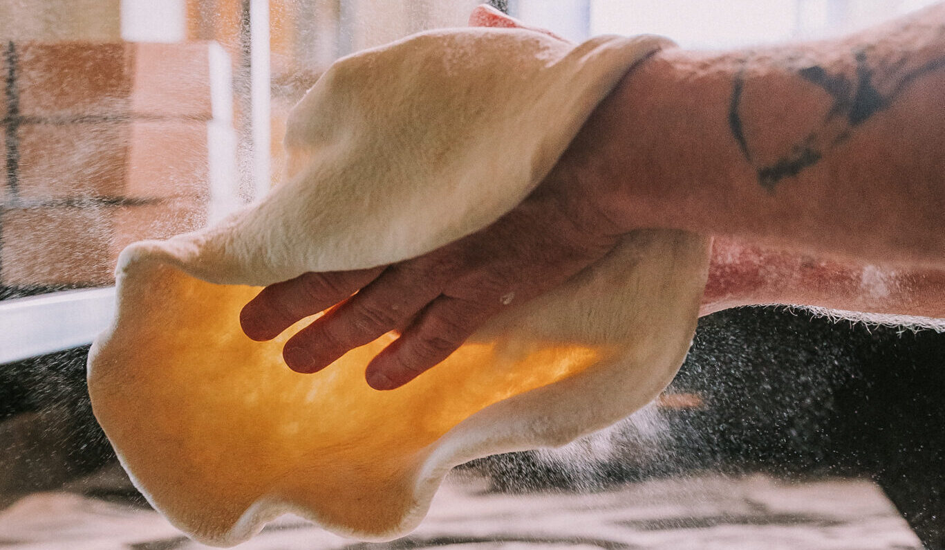 Preparación de masa de pizza
